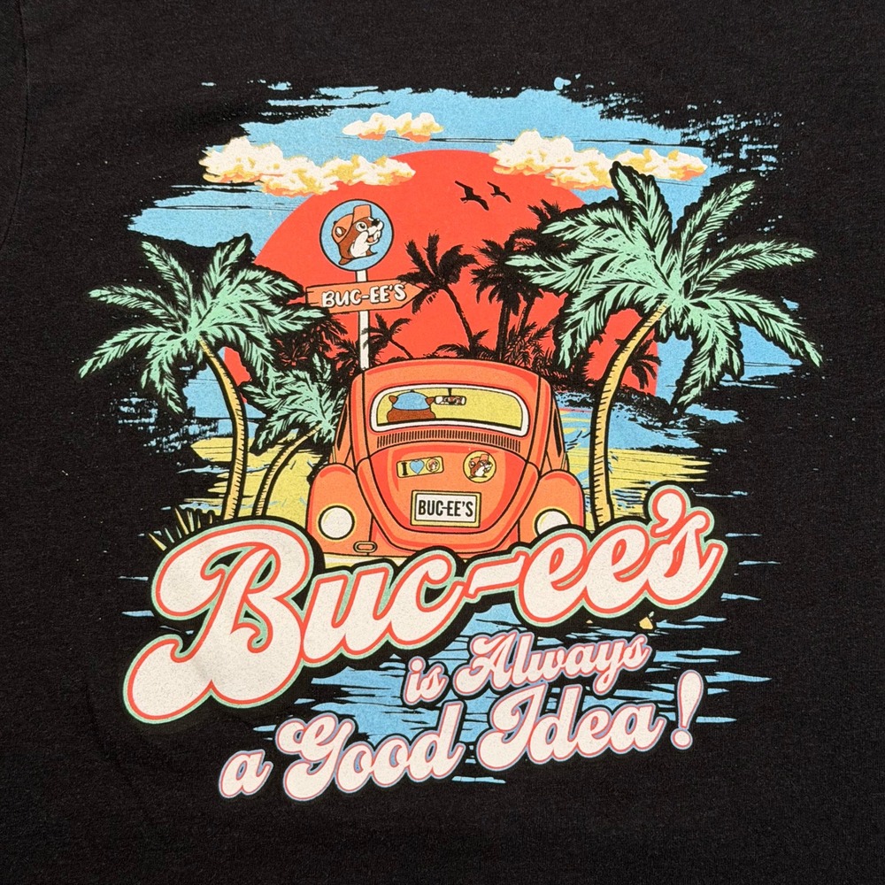 Buc-ee's T-Shirt Men's L Black Always a Good Idea Beach Beetle Graphic Tee